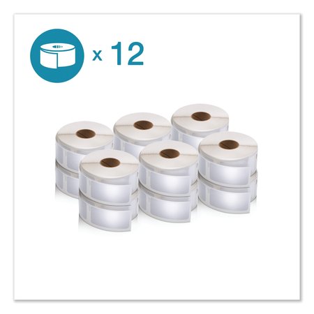 DYMO LW Multipurpose Labels, 1" x 2.13", White, 500/Roll, PK12 2050821